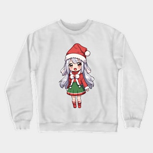 Cute christmas anime girl Crewneck Sweatshirt